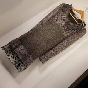 2/$60 Forla Paris Dress sweater grey chic